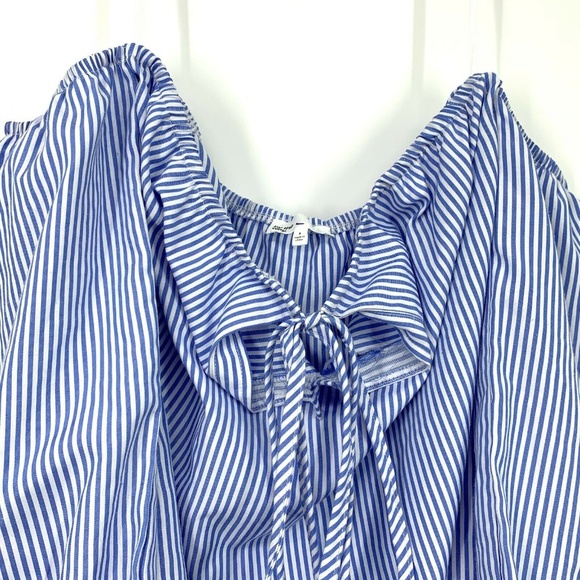 Revolve By The Way Blue Stripe Off Shoulder Top - Picture 3 of 7